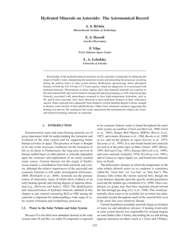 Hydrated Minerals on Asteroids 235