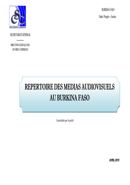 Repertoire Des Medias Audiovisuels Au Burkina Faso