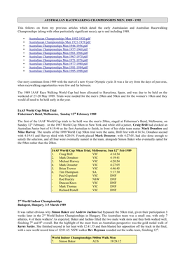 Australian Championships Men 1989-1992.Pdf