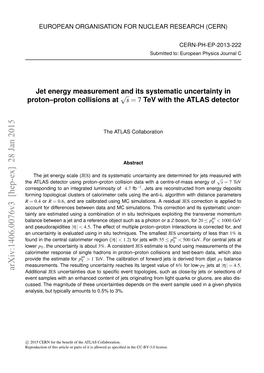 Jet Energy Measurement and Its Systematic Uncertainty in Proton