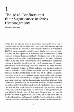 The 1848 Conflicts and Their Significance in Swiss Historiography Thomas Maissen