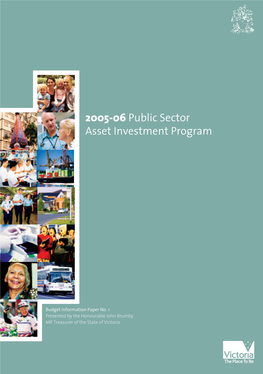 2005-06 Public Sector Asset Investment Program Budget Paper Budget No