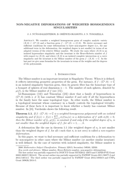 Non-Negative Deformations of Weighted Homogeneous Singularities