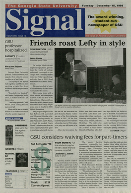 Friends Roast Lefty in Style CELEBRATION | GSU "Tospitalized Coach Lefty Driesell Takes Center Stage