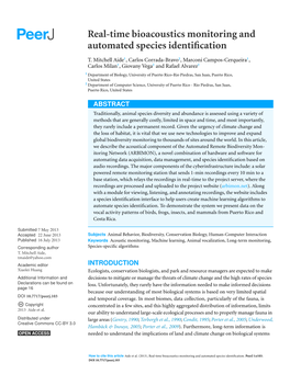 Real-Time Bioacoustics Monitoring and Automated Species Identification