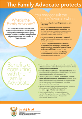 Benefits of Consulting with the Family Advocate