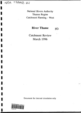 River Thame Wq Catchment Review March 1996