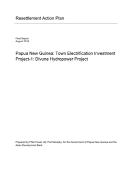 Resettlement Action Plan Papua New Guinea: Town Electrification