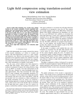 Light Field Compression Using Translation-Assisted View Estimation