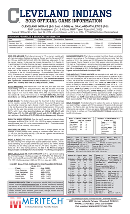04-22-2012 Indians Game Notes