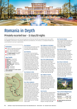 Romania in Depth Privately Escorted Tour – 11 Days/10 Nights