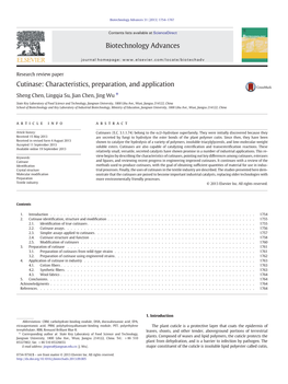 Cutinase: Characteristics, Preparation, and Application