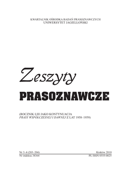 Zeszyty PRASOZNAWCZE Kraków 2010, R