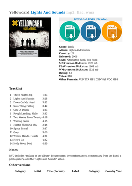 Yellowcard Lights and Sounds Mp3, Flac, Wma