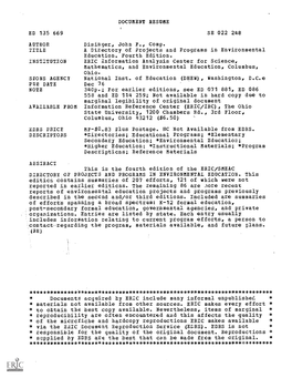 DOCUMENT RESUME ED 135 669 SE 022 248 AUTHOR Disinger