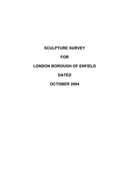 Sculpture Survey for London Borough of Enfield