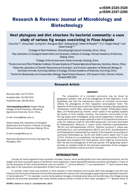 Host Phylogeny and Diet Structure Its