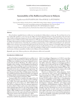 Sustainability of the Rubberwood Sector in Malaysia