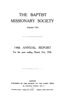 The Baptist Missionary Society