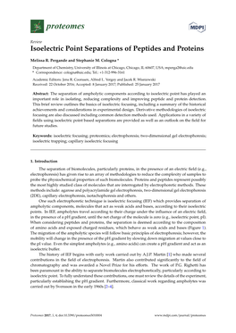 Isoelectric Point Separations of Peptides and Proteins