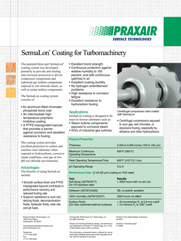 Sermalon® Coating for Turbomachinery