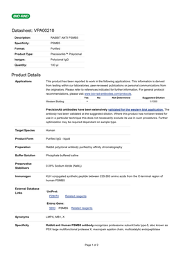 Datasheet: VPA00210 Product Details