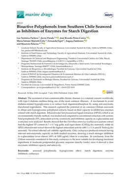 Bioactive Polyphenols from Southern Chile Seaweed As Inhibitors of Enzymes for Starch Digestion