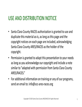 Use and Distribution Notice