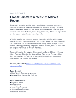 Global Commercial Vehicles Market Report