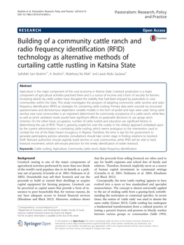 Building of a Community Cattle Ranch and Radio Frequency Identification