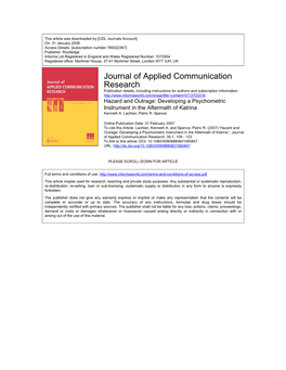 Journal of Applied Communication Research