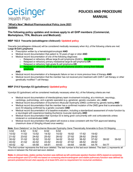 Policies and Procedure Manual