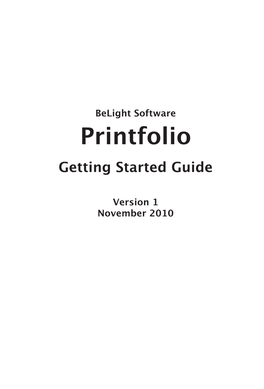 Printfolio Getting Started Guide