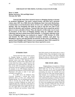 Natural Falls State Park, Formerly Known As Dripping Springs Is Located in Northeast Oklahoma. the Park's Natural Beauty and F