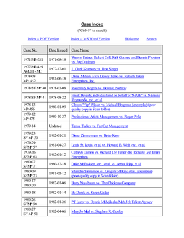 Case Index (