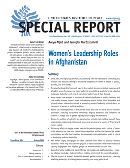 Women's Leadership Roles in Afghanistan