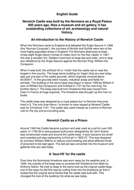 History of Norwich Castle