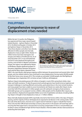 PHILIPPINES Comprehensive Response to Wave of Displacement Crises Needed