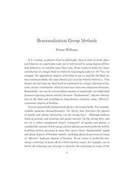 Renormalization Group Methods