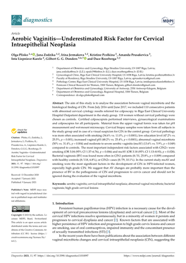 Aerobic Vaginitis—Underestimated Risk Factor for Cervical Intraepithelial Neoplasia