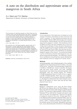 A Note on the Distribution and Approximate Areas of Mangroves in South Africa