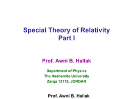 Review of Special Theory of Relativity