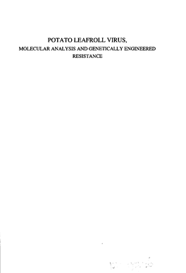 POTATO LEAFROLL VIRUS, MOLECULAR ANALYSIS ANDGENETICALL Y ENGINEERED RESISTANCE Promotor: Dr.R.W