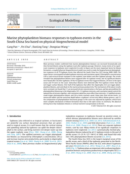 Marine Phytoplankton Biomass Responses to Typhoon Events in the South China Sea Based on Physical-Biogeochemical Model