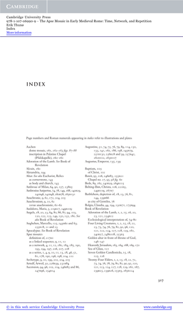 The Apse Mosaic in Early Medieval Rome: Time, Network, and Repetition Erik Thunø Index More Information