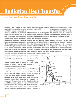 Radiation Heat Transfer and Surface Area Treatments