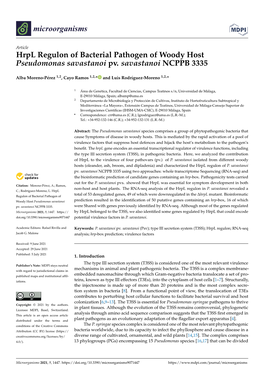 Hrpl Regulon of Bacterial Pathogen of Woody Host Pseudomonas Savastanoi Pv