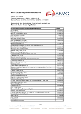 FCAS Causer Pays Settlement Factors