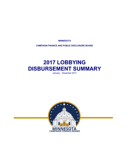 2017 LOBBYING DISBURSEMENT SUMMARY January – December 2017