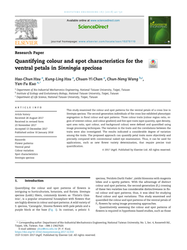 Quantifying Colour and Spot Characteristics for the Ventral Petals in Sinningia Speciosa